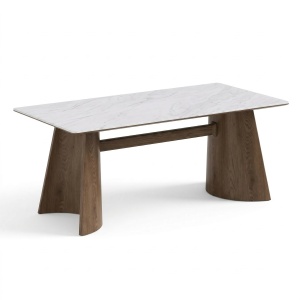 Masa Dinning Calvero, microcristal si lemn masiv, Homedit