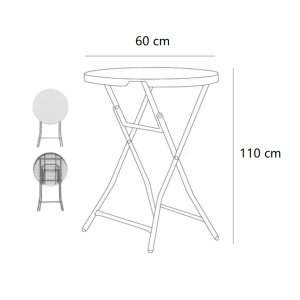 Set 20 mese pliabile pentru bar, masa cocktail 60 cm x 110 cm,bar, Homedit