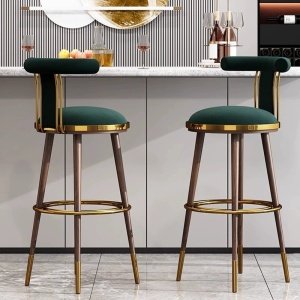 Scaun de bar premium din lemn de frasin si otel Brew, Homedit