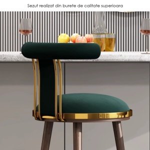 Scaun de bar premium din lemn de frasin si otel Brew, Homedit